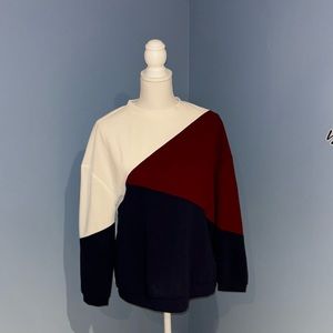 SHEIN colorblock knit blouse